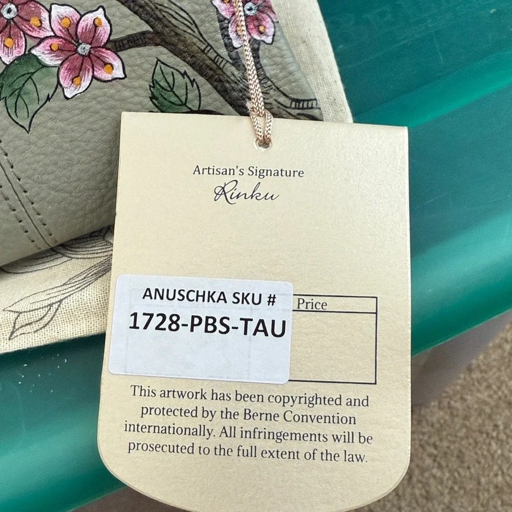 Anna Anuschka-Hand painted “ Leather coin purse .